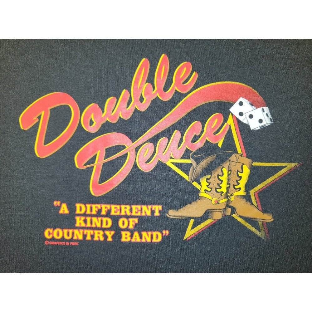 Vintage Double Deuce T Shirt Single Stitch Road House 80s Movie Adult XL Black